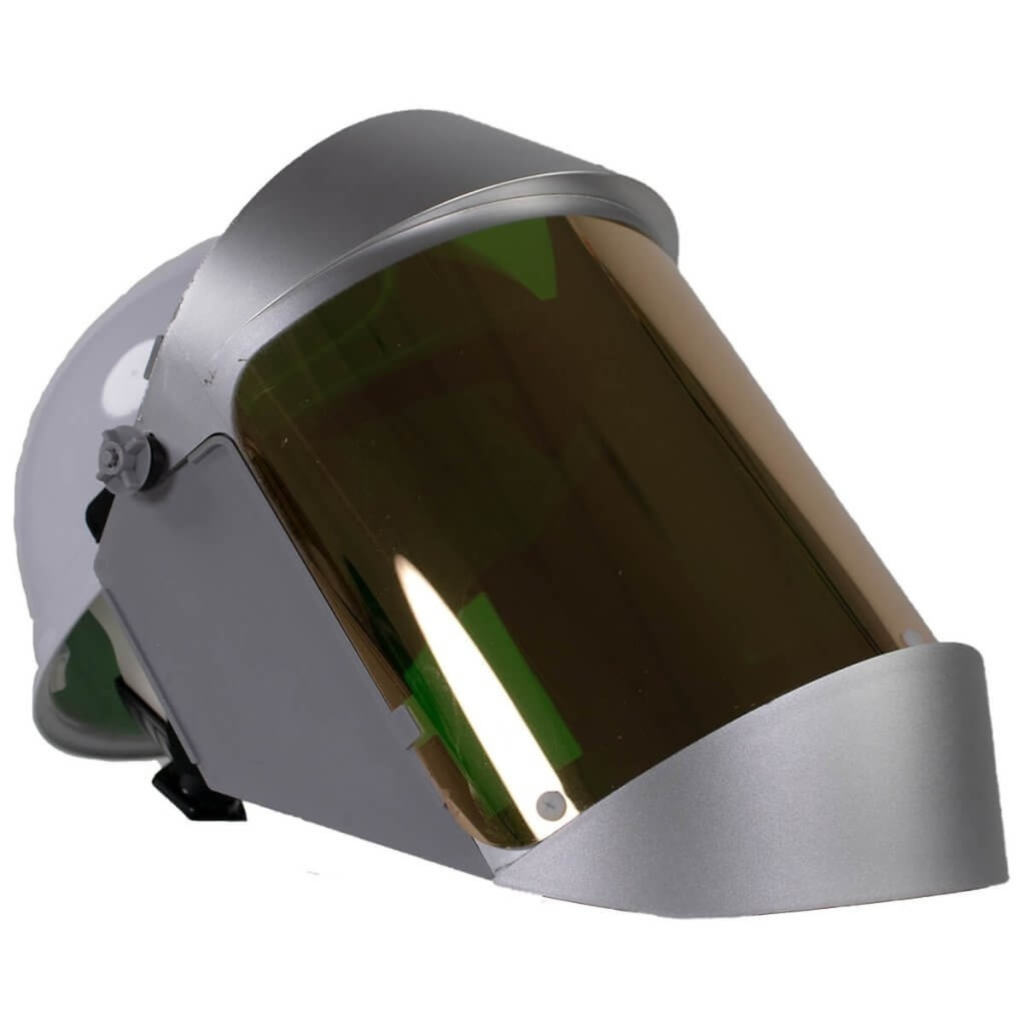 OBERON™ - Face Shield & Hard Cap - Heat Reflective - Window: Green Gold Anti-Fog - With Lower Crown and Ear Muffs - Model # 2148AFC+M22